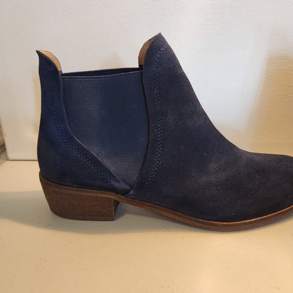 Splendid Women's Blue Suede Ankle Slip-on Booties Size 8 - Picture 1 of 16